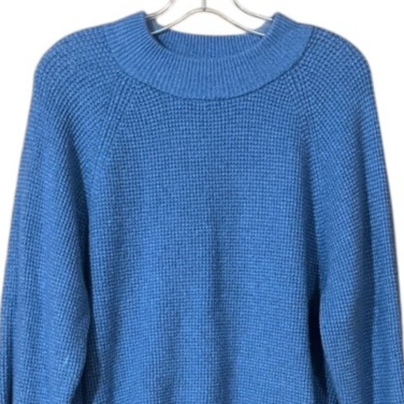 GAP Blue Shaker Knit Sweater Raglan Sleeve Size Large - Picture 2 of 8